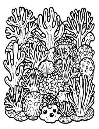 Coral Garden - Free printable coloring page