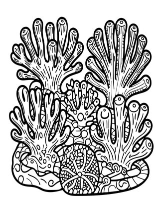 Reef at Night - Free printable coloring page