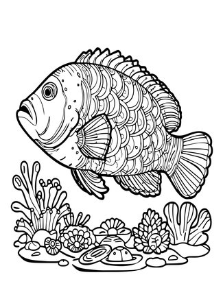 Humphead Wrasse - Free printable coloring page