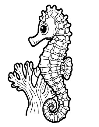 Seahorse - Free printable coloring page