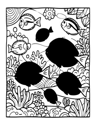 Blue Tang School - Free printable coloring page