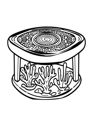 Table Coral - Free printable coloring page