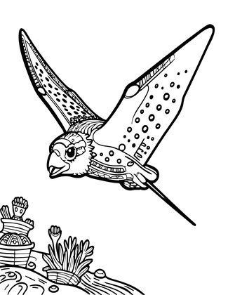 Spotted Eagle Ray - Free printable coloring page