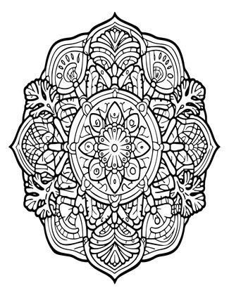 Coral Mandala - Free printable coloring page