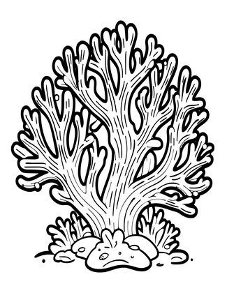 Staghorn Coral - Free printable coloring page