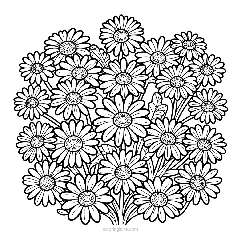Meadow and Hedge - free printable coloring page