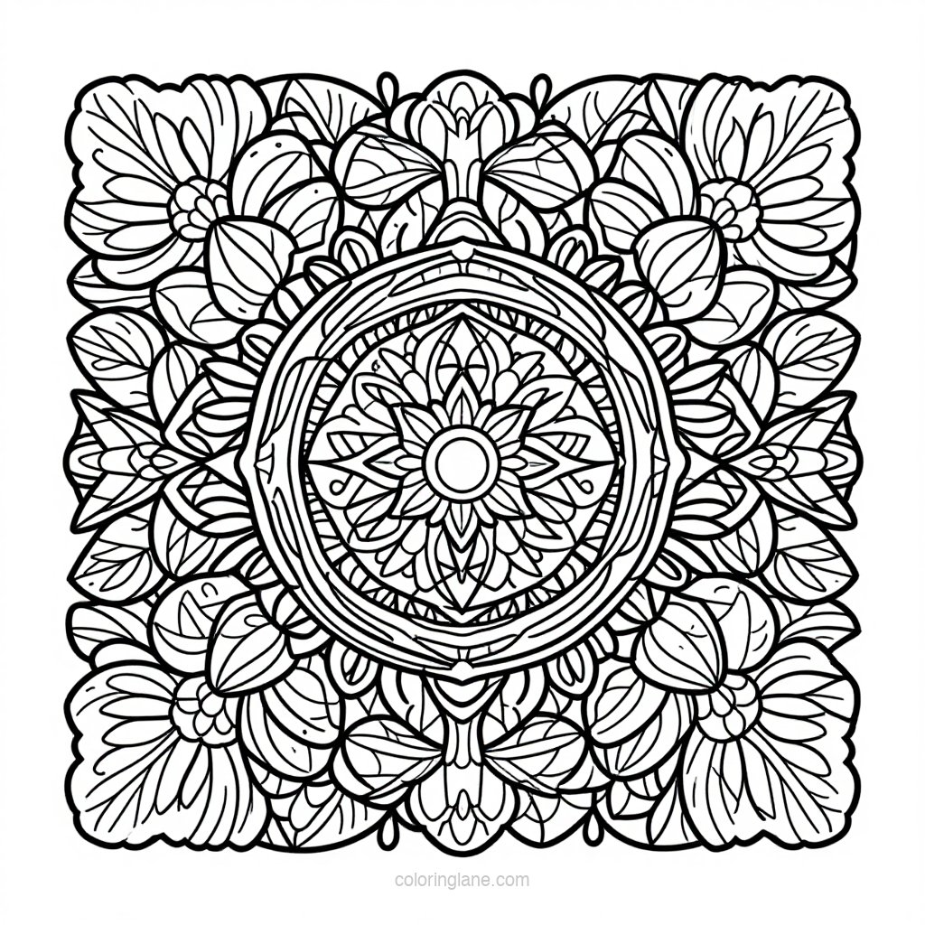 Cosmos Garden - free printable coloring page