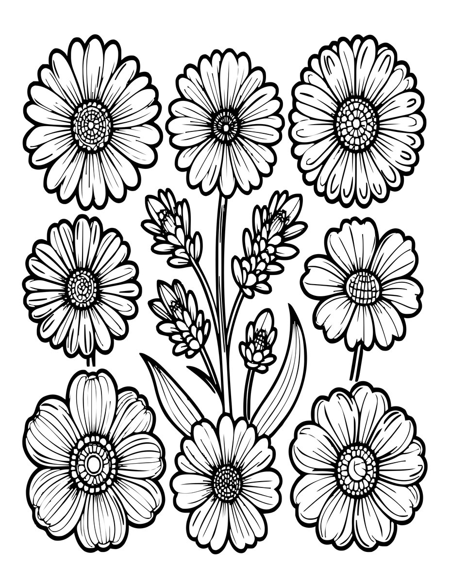Pressed Meadow - free printable coloring page