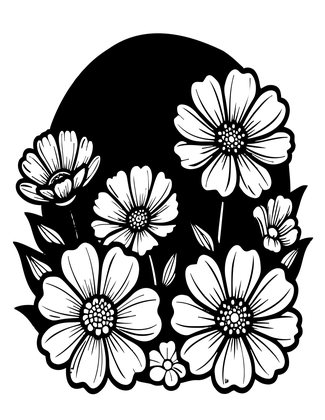 Cosmos at Dusk - Free printable coloring page