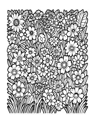 Meadow Edge - Free printable coloring page