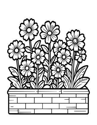 Cosmos Garden - Free printable coloring page