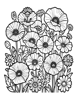 Wildflower Mix - Free printable coloring page