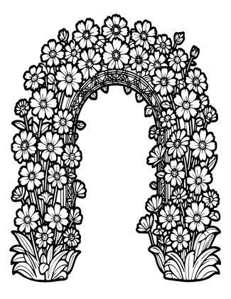 Cosmos Arch - Free printable coloring page
