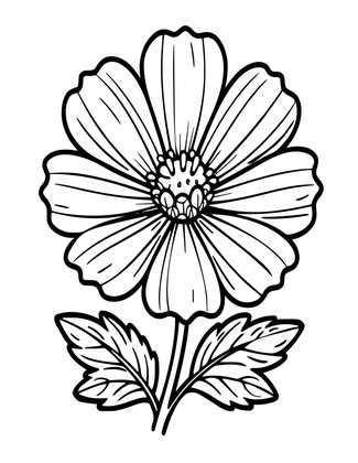 Cosmos Close-Up - Free printable coloring page