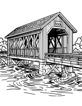 Flood Bridge - Free printable coloring page