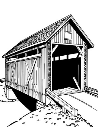 Painted Bridge - Free printable coloring page