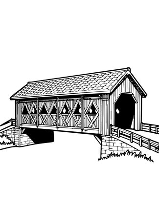 Town Bridge - Free printable coloring page