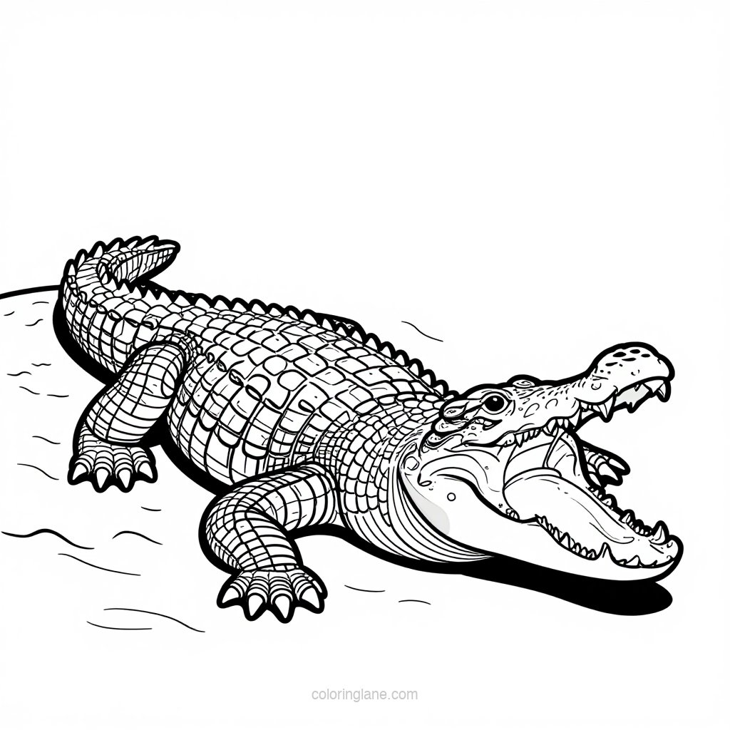 Nile Crocodile - free printable coloring page