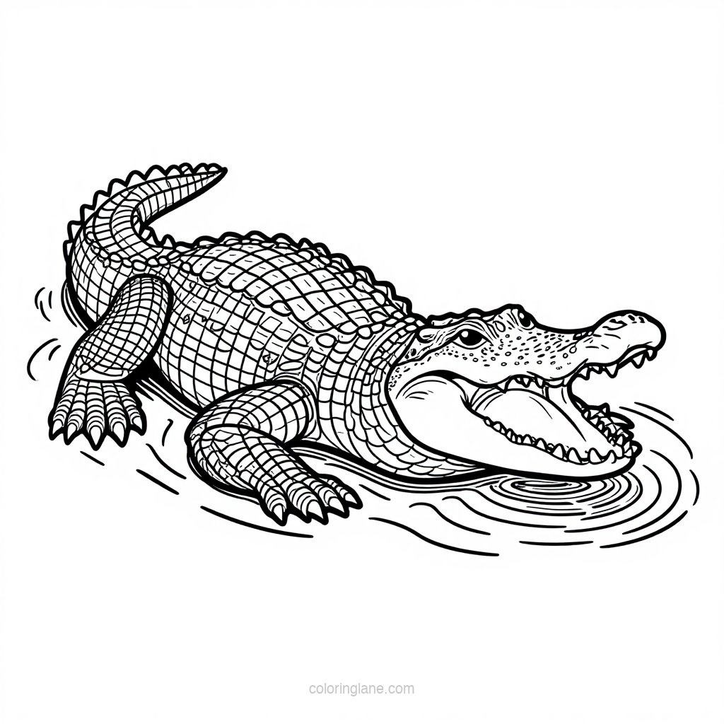 Crocodile Scales - free printable coloring page