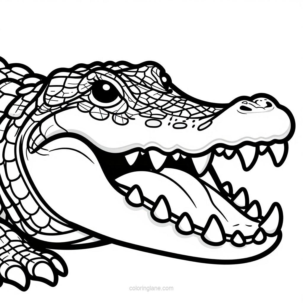 Crocodile and Wildebeest - free printable coloring page