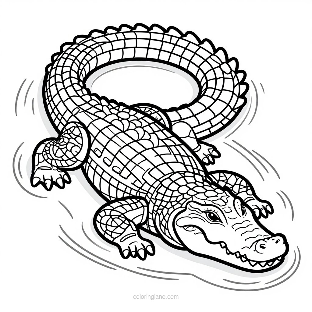 Alligator and Turtle - free printable coloring page