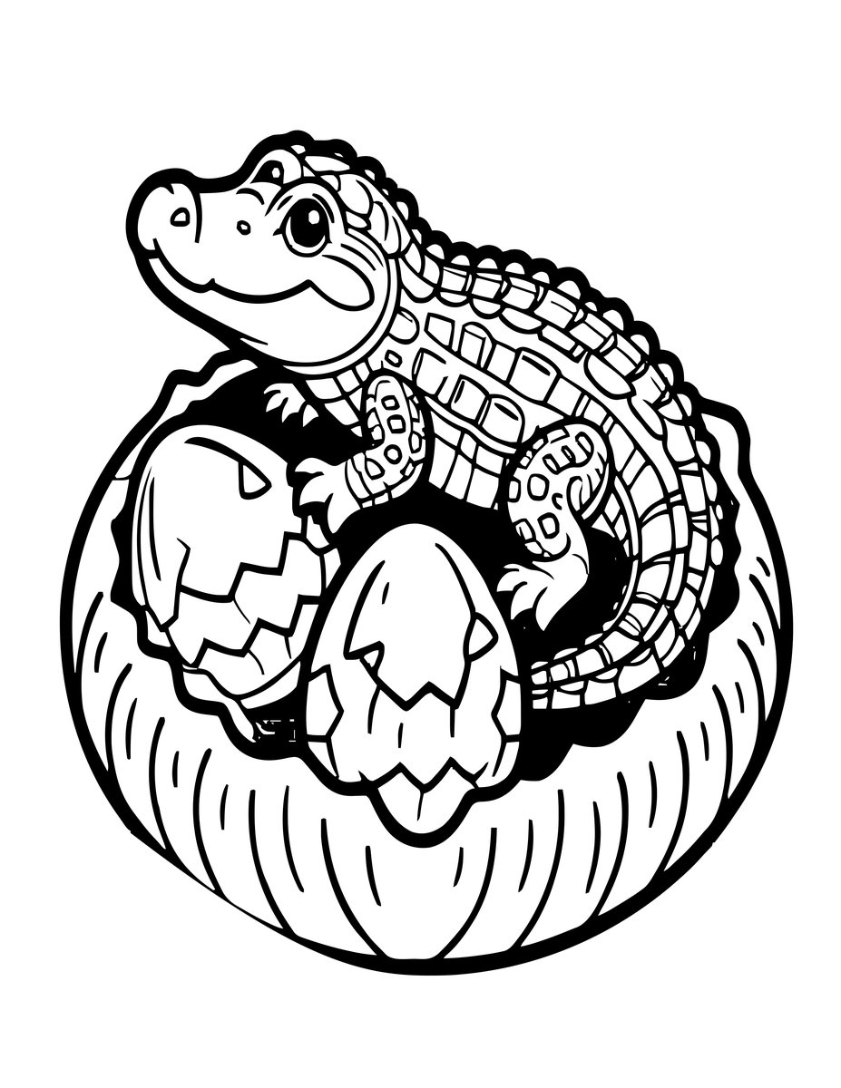 Baby Crocodiles - free printable coloring page