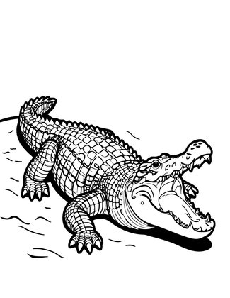 Nile Crocodile - Free printable coloring page