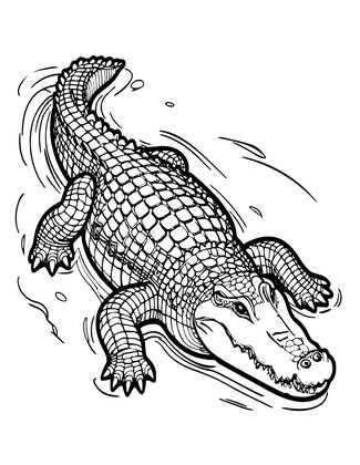 Saltwater Crocodile - Free printable coloring page