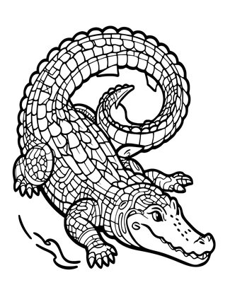 Crocodile Death Roll - Free printable coloring page