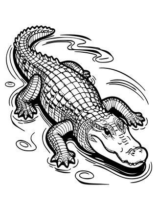 American Alligator - Free printable coloring page