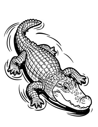 Chinese Alligator - Free printable coloring page