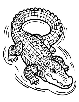 Crocodile Tail - Free printable coloring page