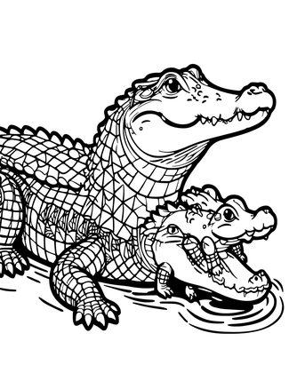 Crocodile Hatchling Mouth - Free printable coloring page