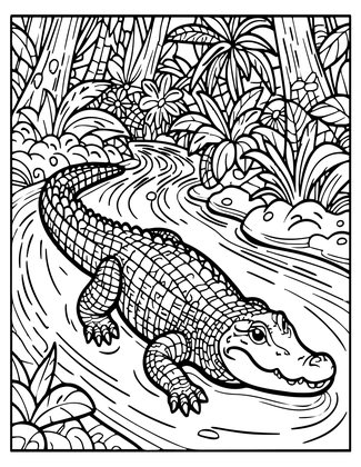 Dwarf Crocodile - Free printable coloring page