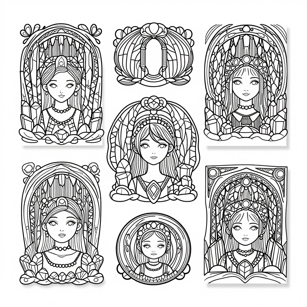 Crystal Caves coloring pages collection - 30 free printable pages