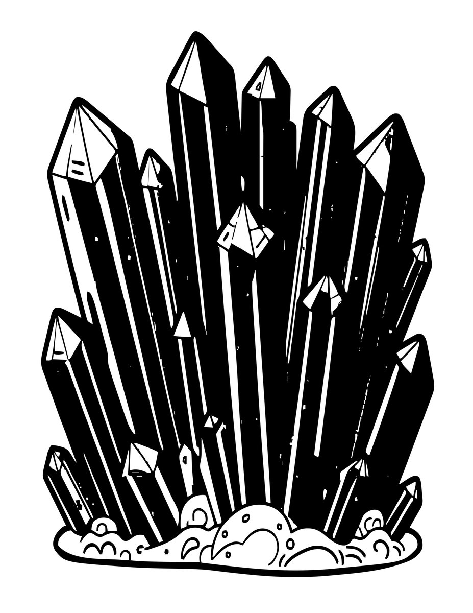 Blue Crystal Cave - free printable coloring page
