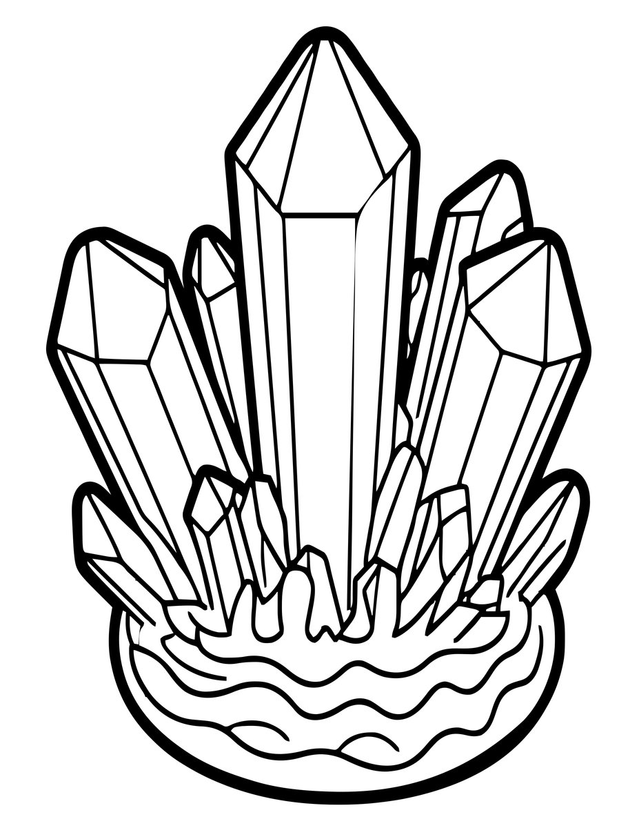 Cave Crystal Formation - free printable coloring page