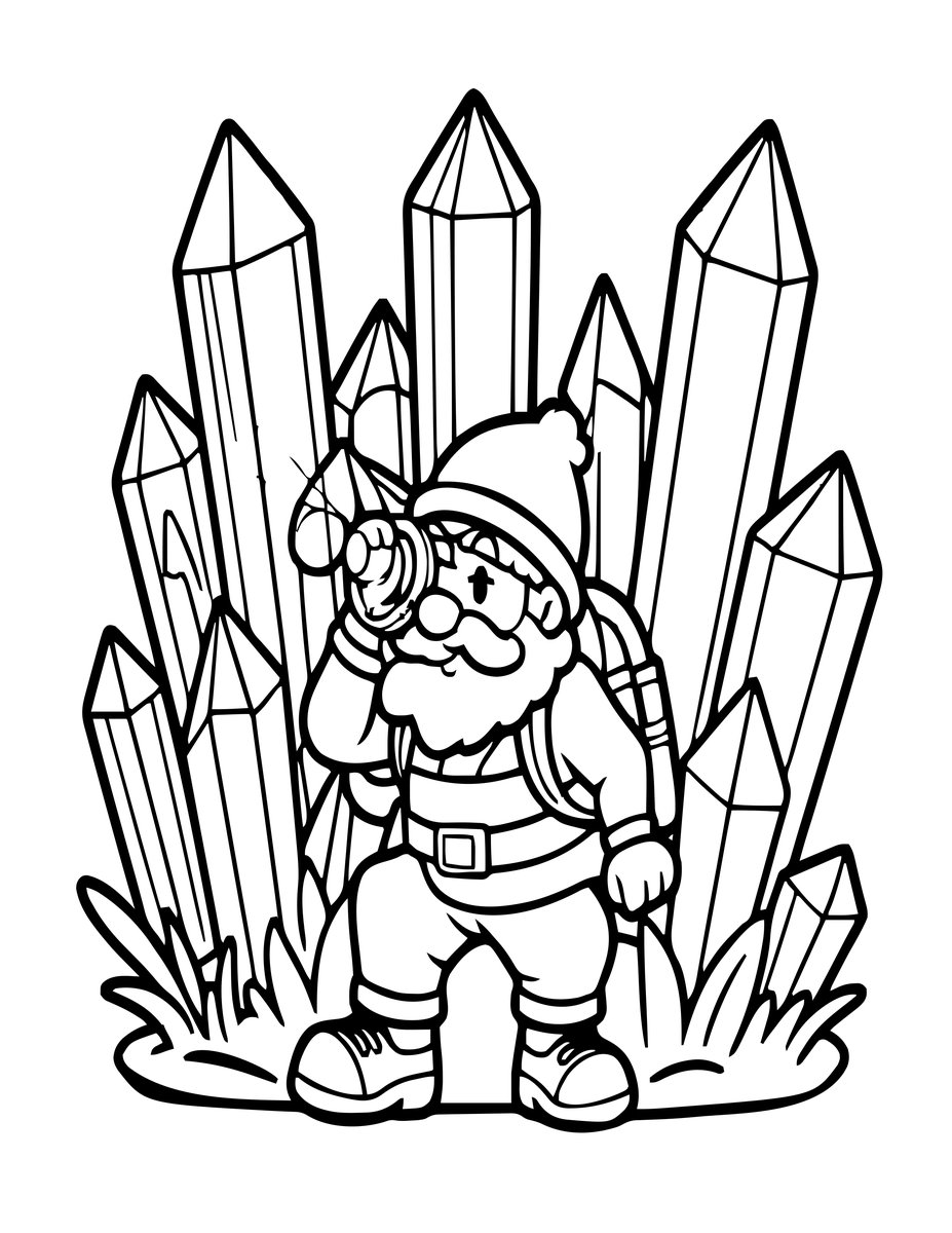 Explorer in Cave - free printable coloring page