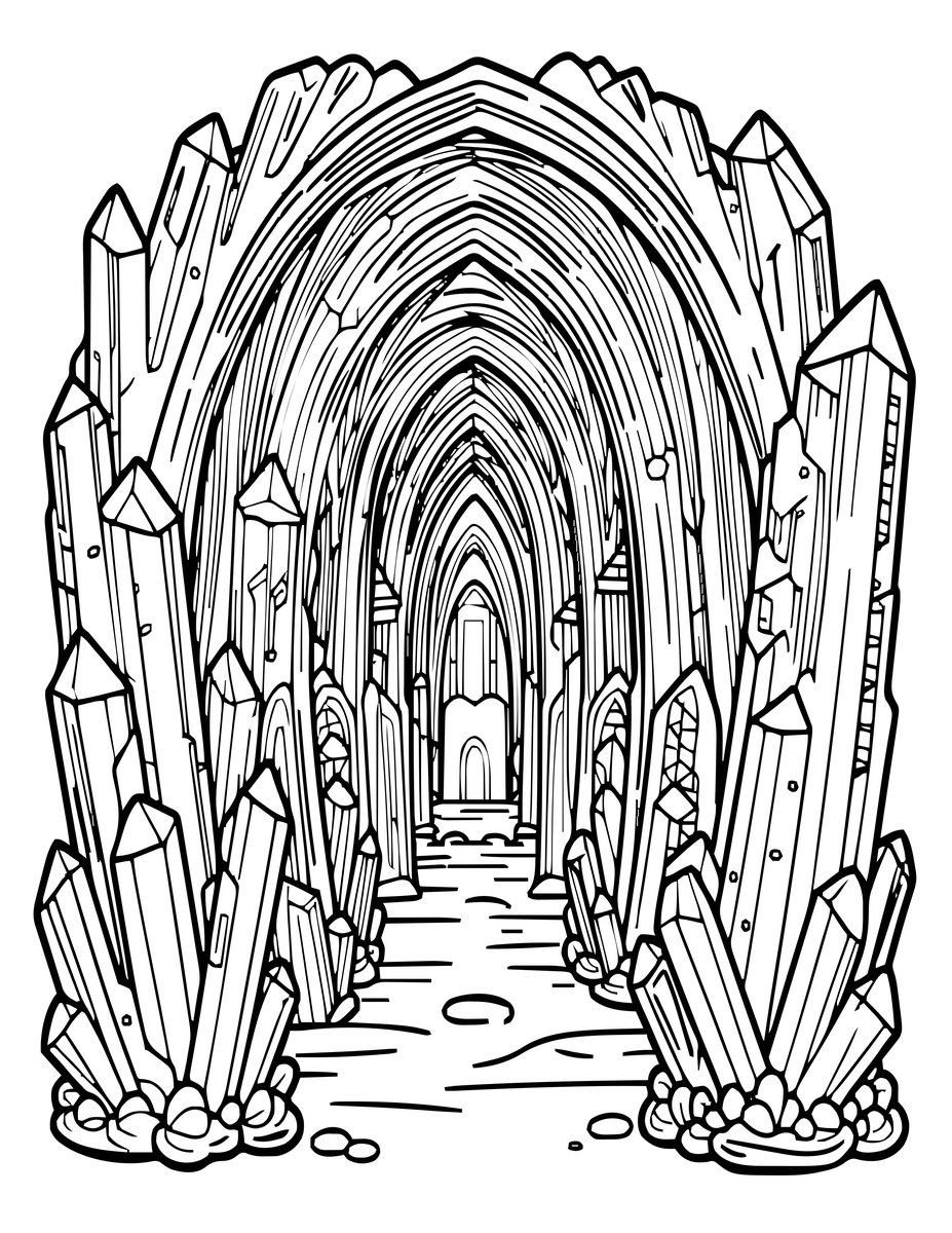 Quartz Cathedral - free printable coloring page