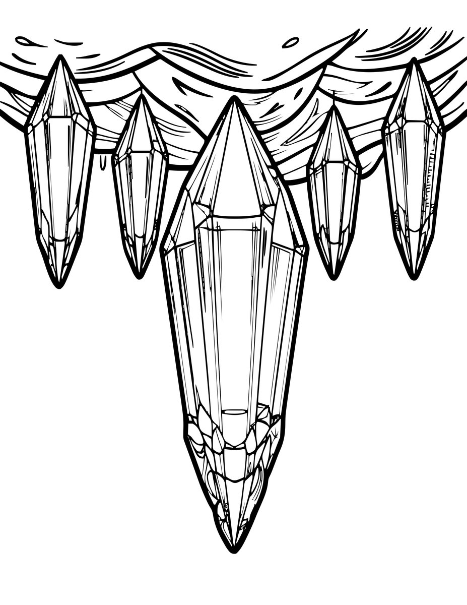 Crystal Stalactites - free printable coloring page