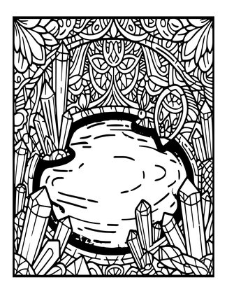 Cave Lake - Free printable coloring page
