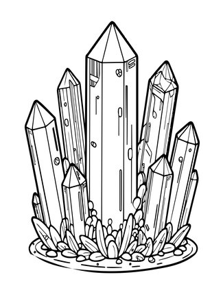 Giant Crystals - Free printable coloring page