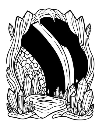 Rainbow Cave - Free printable coloring page