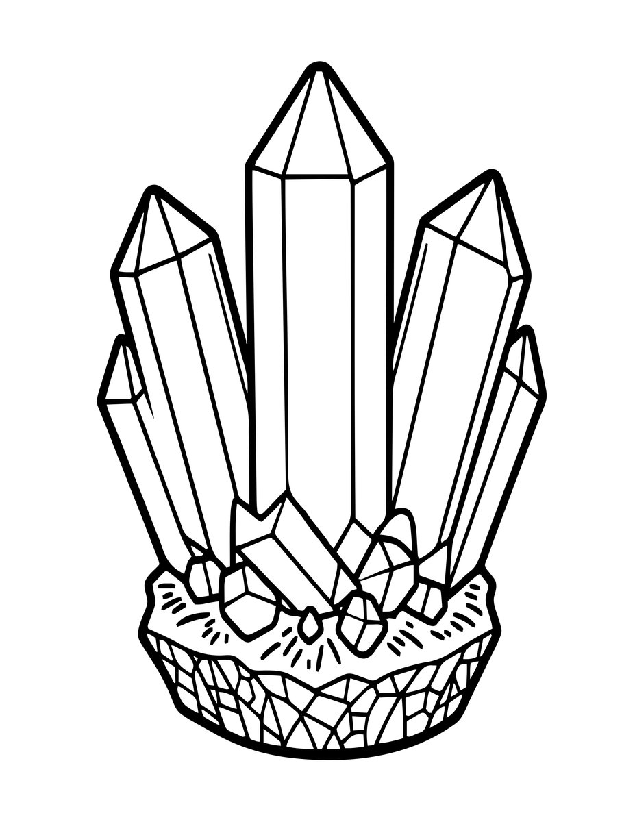 Amethyst Cluster - free printable coloring page