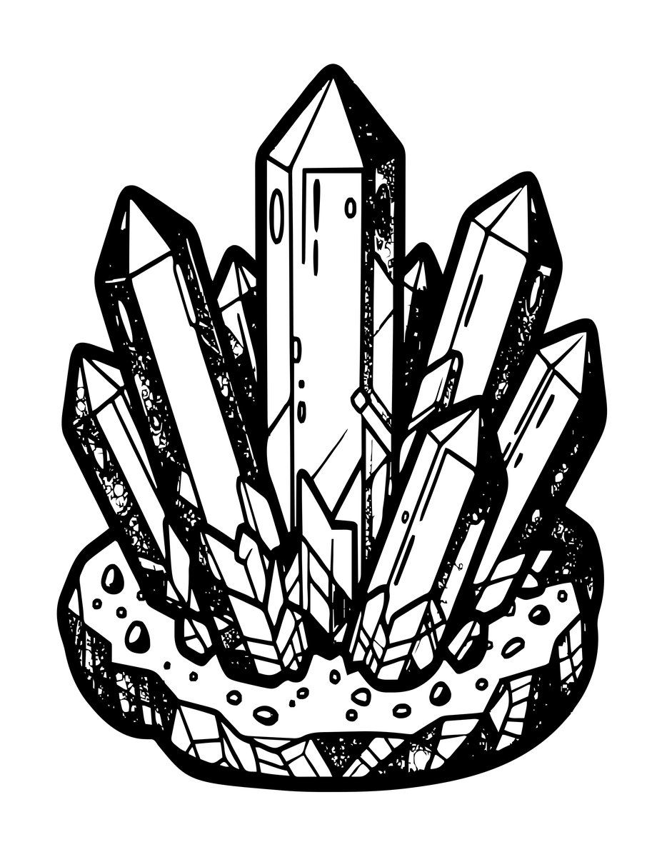 Pyrite Cluster - free printable coloring page