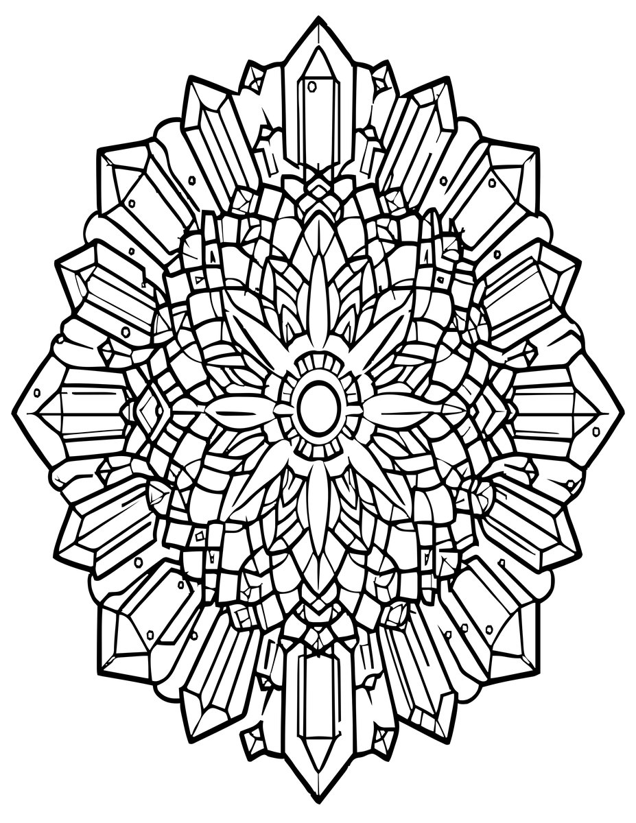 Crystal Mandala - free printable coloring page