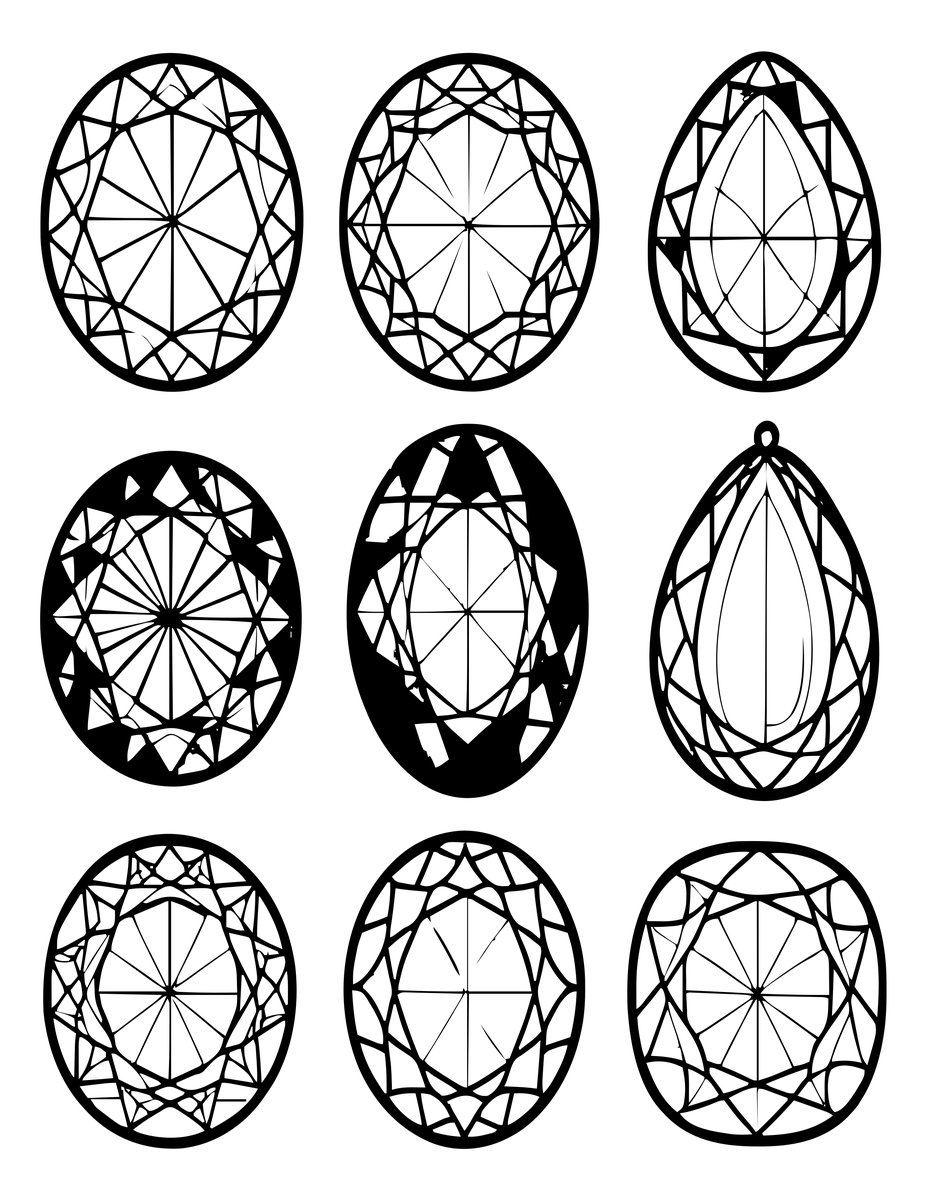 Peridot Gems - free printable coloring page