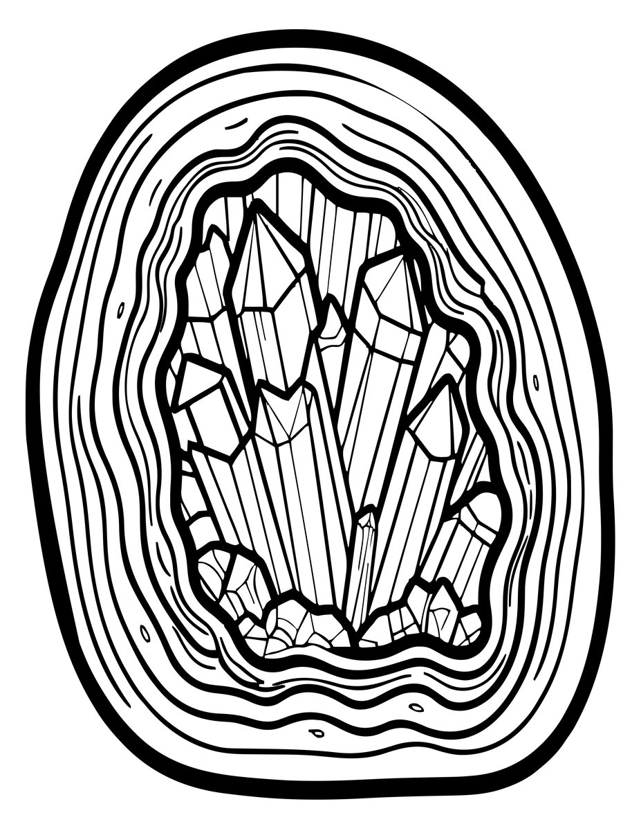 Geode Interior - free printable coloring page