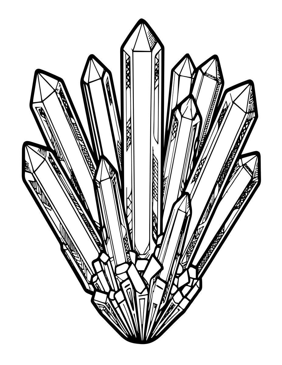 Stibnite Needles - free printable coloring page