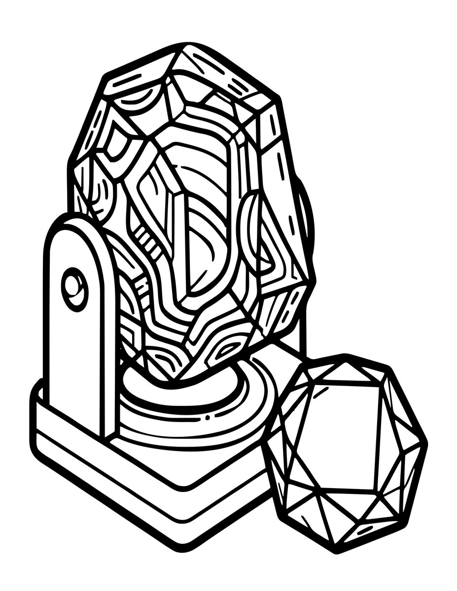 Gem Cutting - free printable coloring page